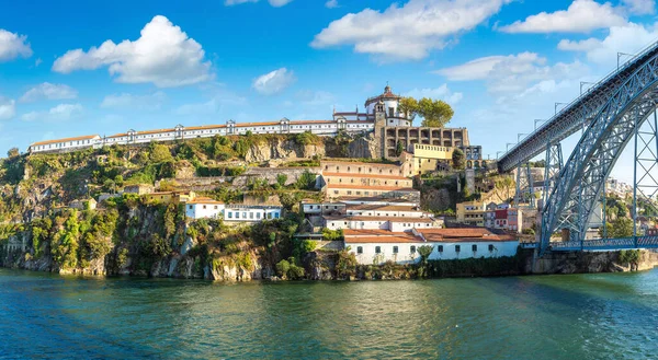 Panoramik Hava Görünümünde Porto Dom Luis Köprünün Bir Güzel Yaz — Stok fotoğraf
