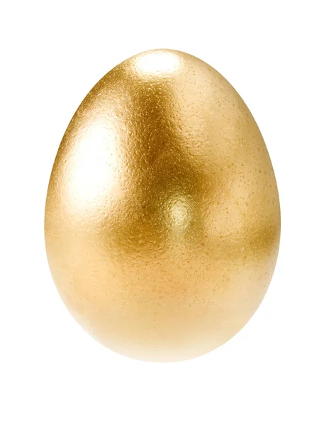 Zlaté vejce na bílém pozadí s cestou, samostatný. — Stock fotografie