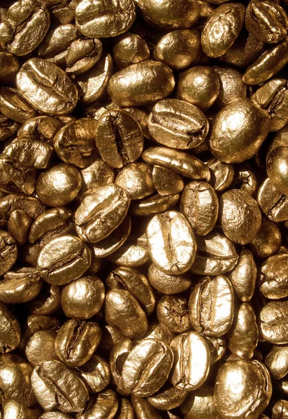 Golden Coffee Beans Background — Stock Photo, Image