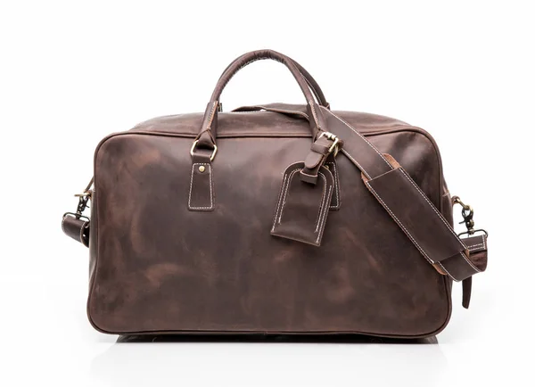 Sac de voyage homme cuir marron — Photo