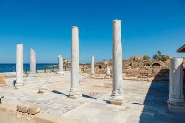antika caesarea kalıntıları. İsrail.