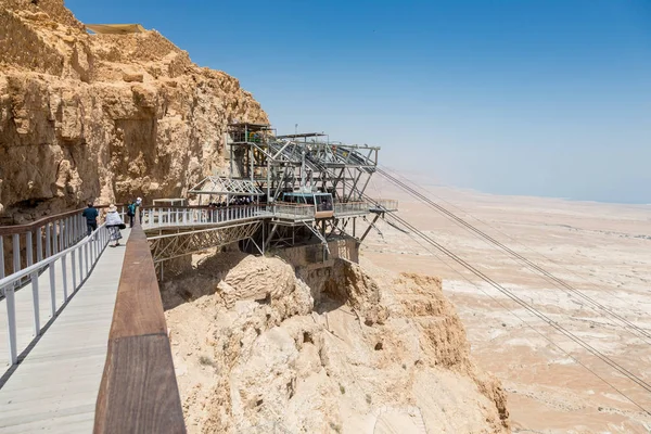 Mobil kabel di Taman Nasional Masada, Israel — Stok Foto