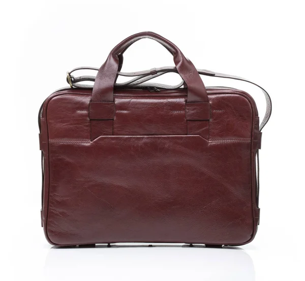 Cuir marron hommes casual ou sac d'affaires — Photo