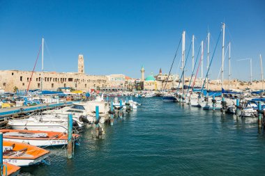 Akko, İsrail 'deki marinada yelkenliler
