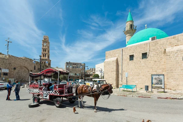 Turisták egy szállításra Akko (Acre), Izrael Jogdíjmentes Stock Fotók