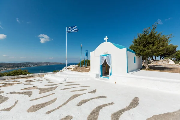 전망과 Ilias 예배당, 팔 리라 키, 로도스 섬, 그리스. — 스톡 사진