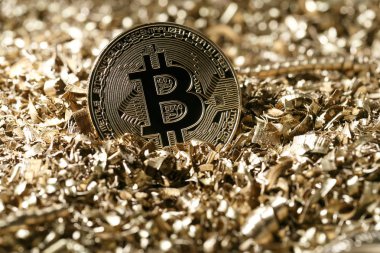 Fiziksel sembolik metal altın sürümü bitcoin cryptocurrency