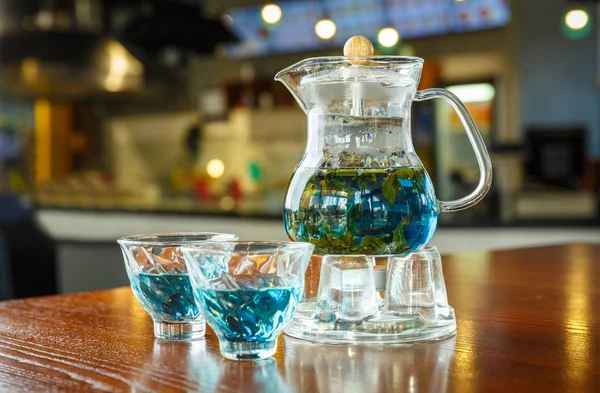 Aziatische groene thee blauw — Stockfoto