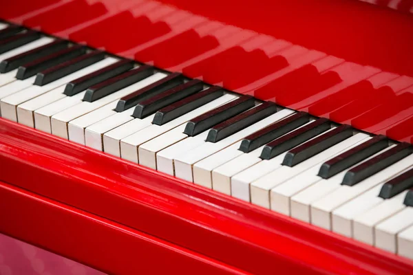Close up view of red piano keys — Stock Photo, Image