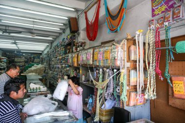 Merida, Yucatan, Meksika için geleneksel tipik hammoc Salonu