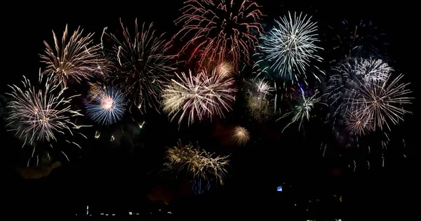 Beautiful fireworks explode — Stock Photo, Image