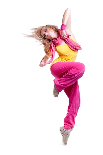 Портрет счастливой молодой танцовщицы — стоковое фото
