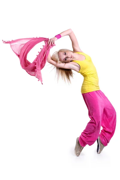 Portret van een gelukkige jonge danseres meisje — Stockfoto