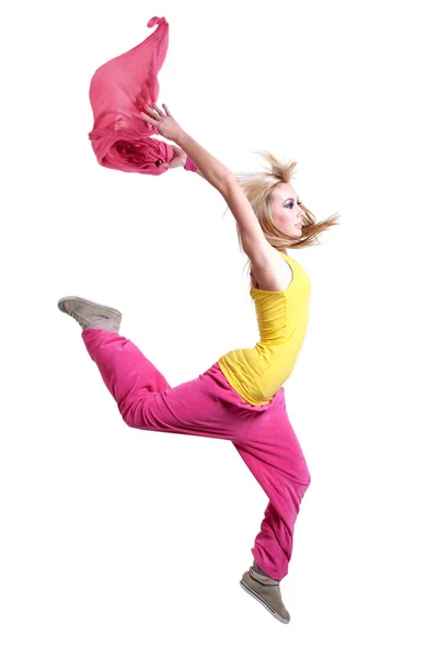 Retrato de uma jovem dançarina feliz — Fotografia de Stock