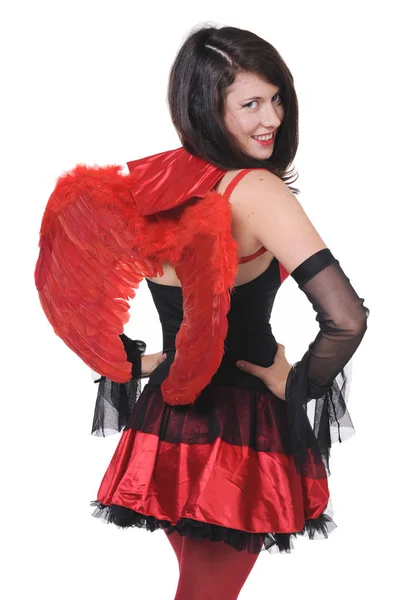 Portrait of a young girl in a Halloween costume — Stock Photo, Image