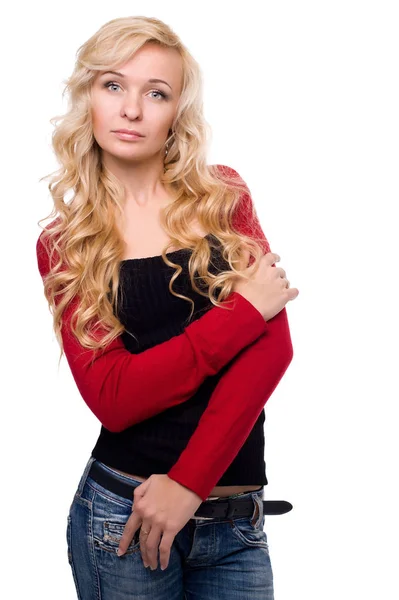 Portrait of a beautiful blonde girl — Stock Photo, Image