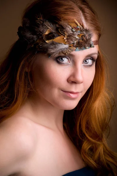 Portrait of a beautiful red-haired girl — Stock Photo, Image