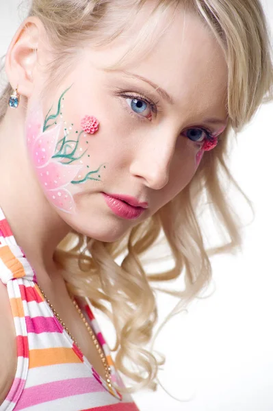 Studio portrait of a young cute girl — Stock Photo, Image