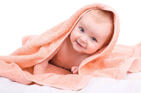 Ein süßes Baby eingewickelt in — Stockfoto