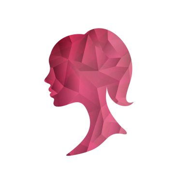 Low poly Abstract Woman's Silhouette clipart