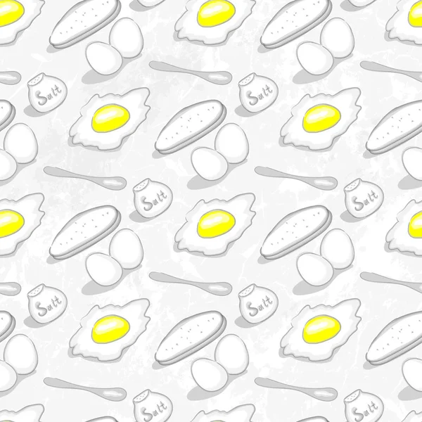 炒鸡蛋和盐模式 — 图库矢量图片