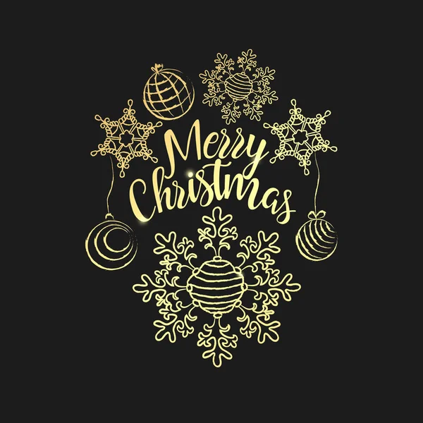 Navidad negro y oro fondo — Vector de stock