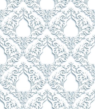  3D gri Damask pıtırtı