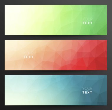 Soyut Lowpoly afiş kümesi