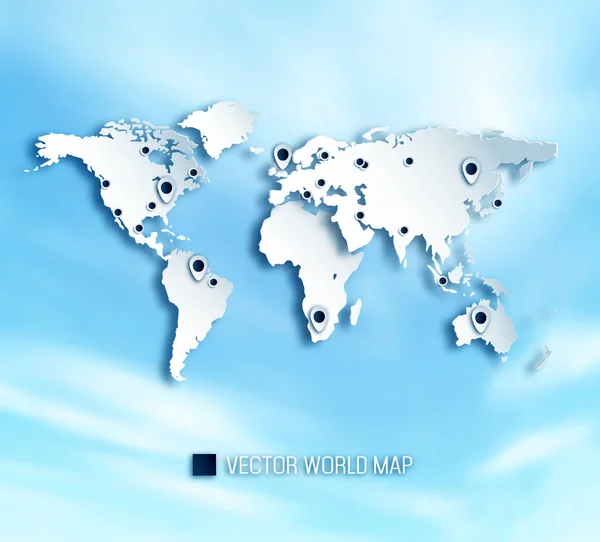 Felhős világtérképet — Stock Vector