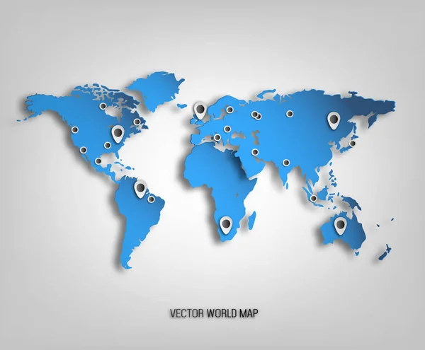 Mundo mapa azul — Vetor de Stock