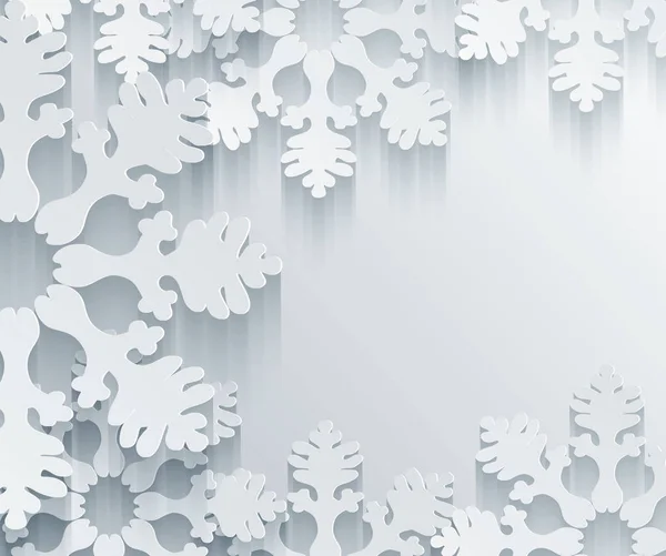 Holiday 3D Snowflakes Background — Stock Vector