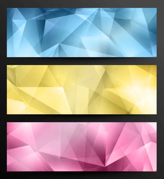 Abstract low poly Banners — Stock Vector