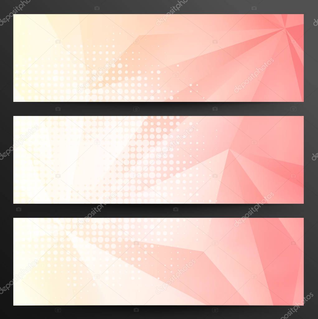 Set of abstract low poly banners