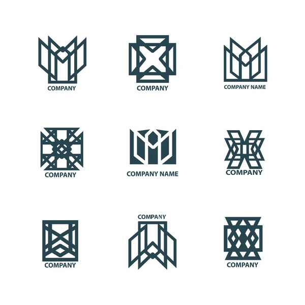 Set design logos géométriques pour l'entreprise — Image vectorielle