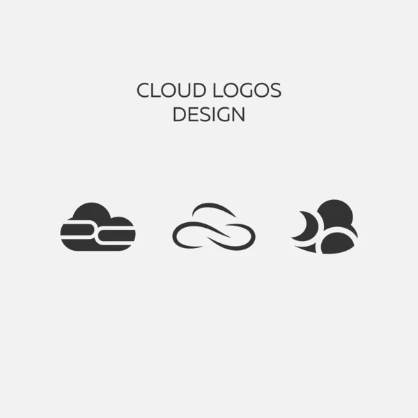 Cloud tech vektorkészlet logók — Stock Vector