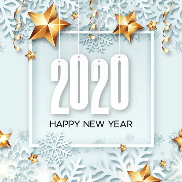 Abstract New Year 2020 banner design with frame — 스톡 사진