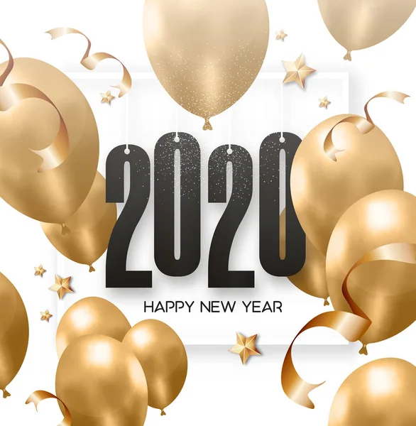 Feliz ano novo 2020 quadro de design abstrato —  Vetores de Stock