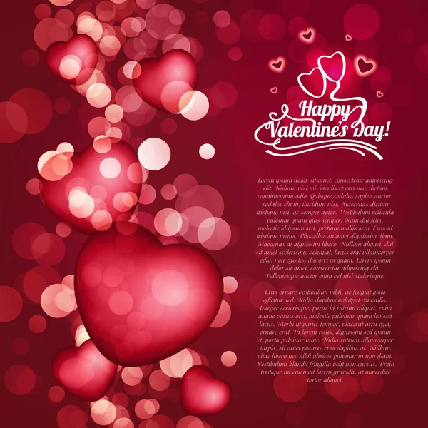 Valentijnsdag rode feestelijke achtergrond — Stockvector