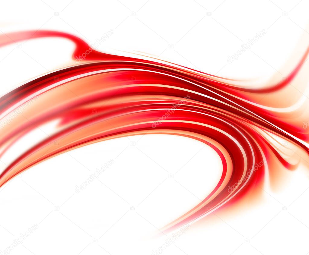 Bright red and white modern futuristic background with abstract waves and gradient