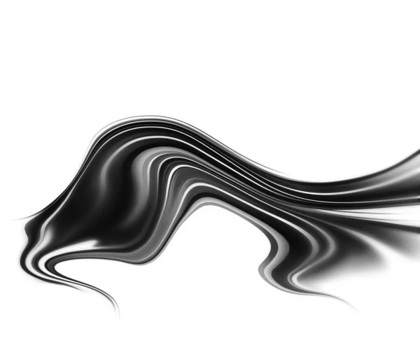 具有抽象液体波和梯度的现代黑白未来主义背景 — 图库照片#