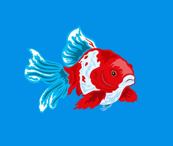 Poisson Multicolore Exotique Rouge Nage Dans Les Profondeurs Océan Illustration — Image vectorielle