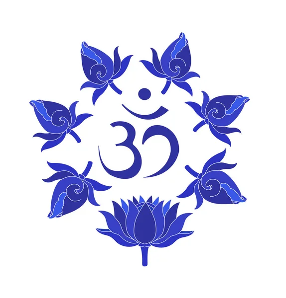 Krishna symbol Om — Stock Vector