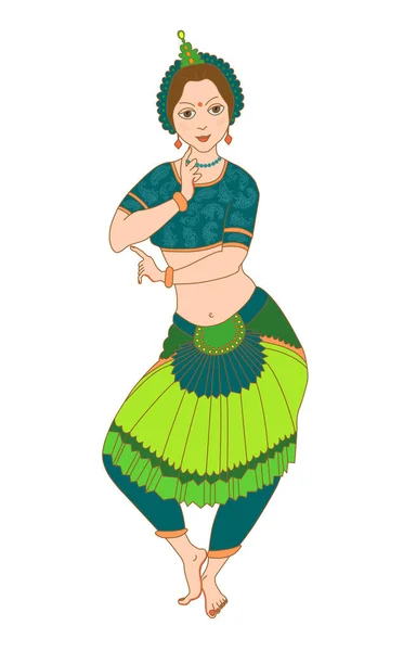 Indiase danseres meisje — Stockvector