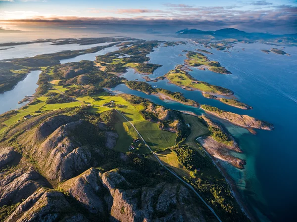 Krásná příroda Norska letecké fotografie. — Stock fotografie