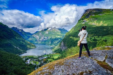Geiranger fiyort, Norveç.