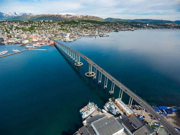 Híd város Tromso, Norvégia — Stock Fotó