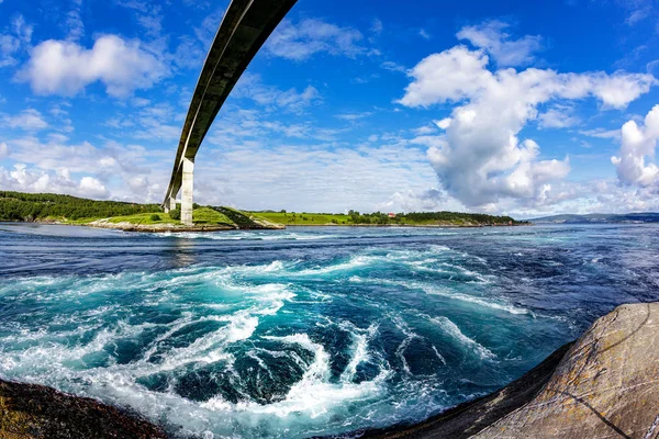 Whirlpools of the maelstrom of Saltstraumen, Nordland, Norway — Stock Photo, Image