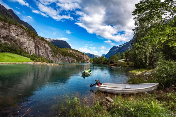 Lovatnet göl güzel doğa Norveç. — Stok fotoğraf