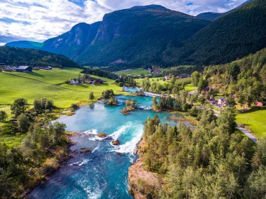 Beautiful Nature Norway aerial photography. clipart