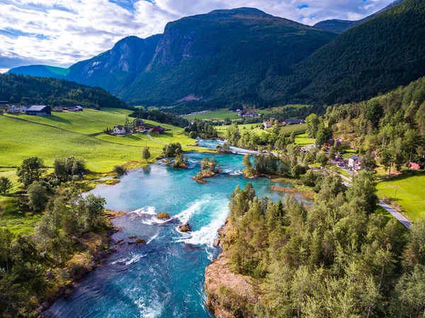 美丽的大自然挪威航空摄影. — 图库照片